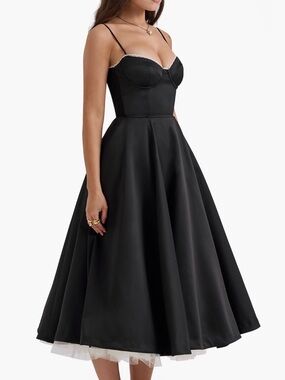 debutante black moire satin backless midi dress House of CB | Dresses | House Of Cb French Dove Nwot Many of the label’s halter neck dress Mini Teagan Dress in Size:Custom Size(Special instructions for seller)